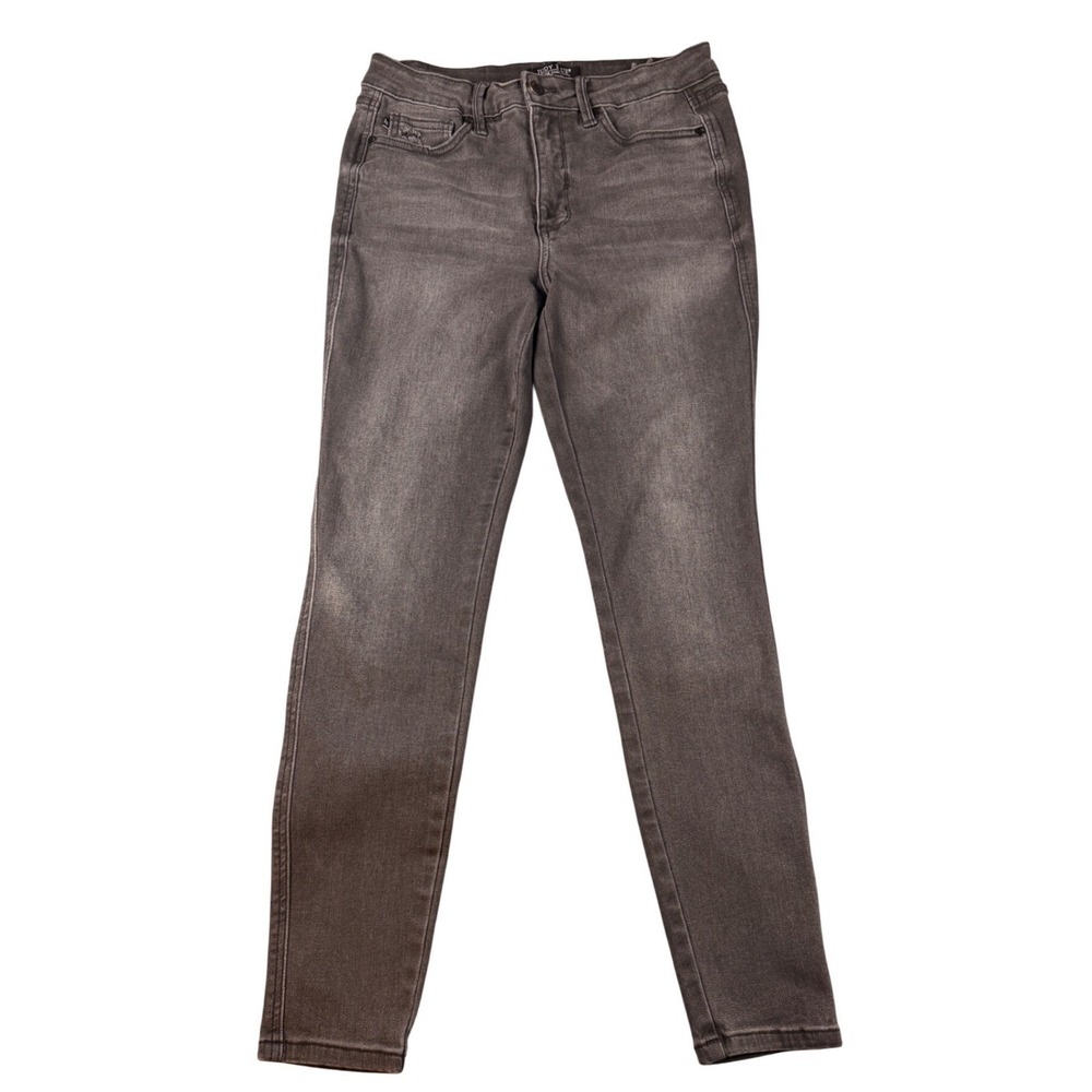 Judy Blue Skinny Jeans Womens 7/28 Blk/ Gray Stretch Denim Distressed High Rise